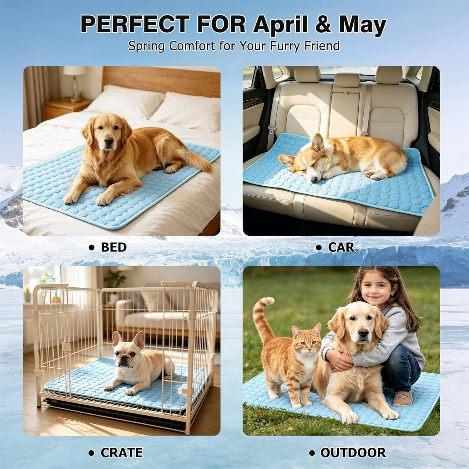 Dog Cooling Mat, Thick & Durable Cooling Mat for Dogs(Q-Max>0.4)