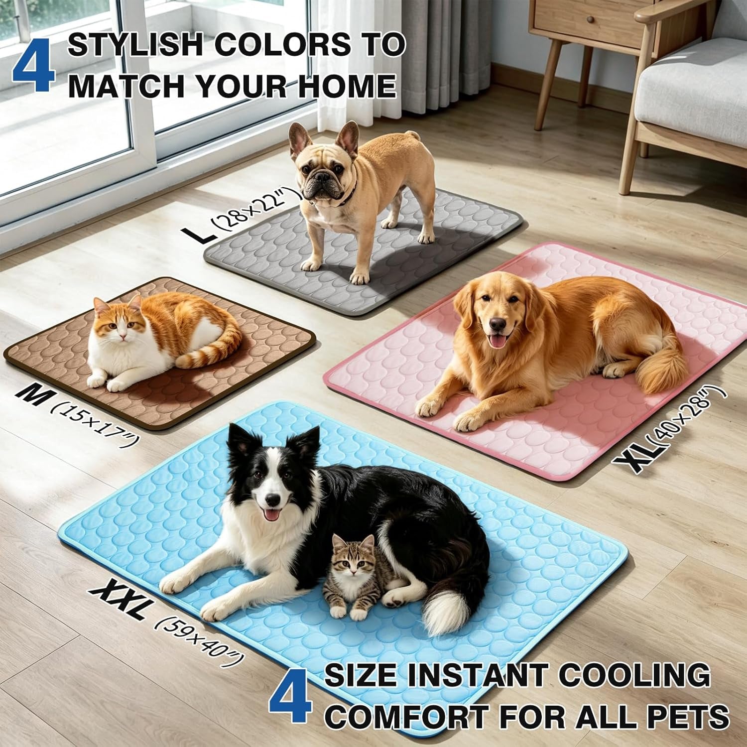Dog Cooling Mat, Thick & Durable Cooling Mat for Dogs(Q-Max>0.4)