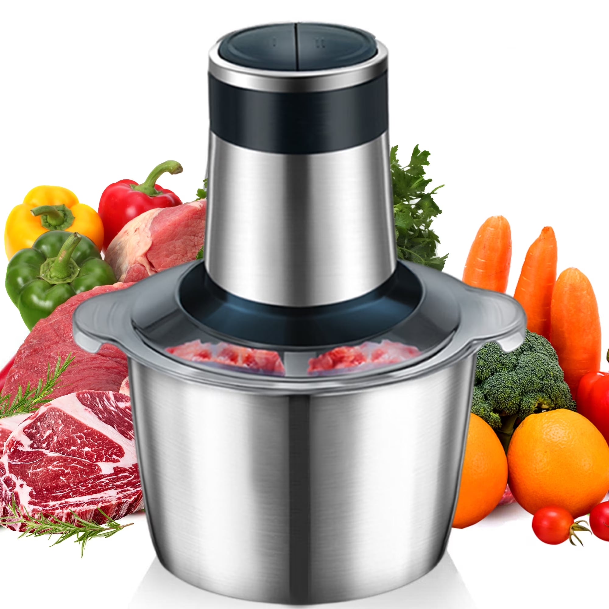 Electric Food Chopper,2L Meat Grinder Food Processor for Onion,Meat,Nuts,Fruit,Garlic,Vegetable,Baby Food